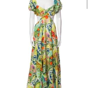 STAUD Multicolor Tropical Print Maxi Dress